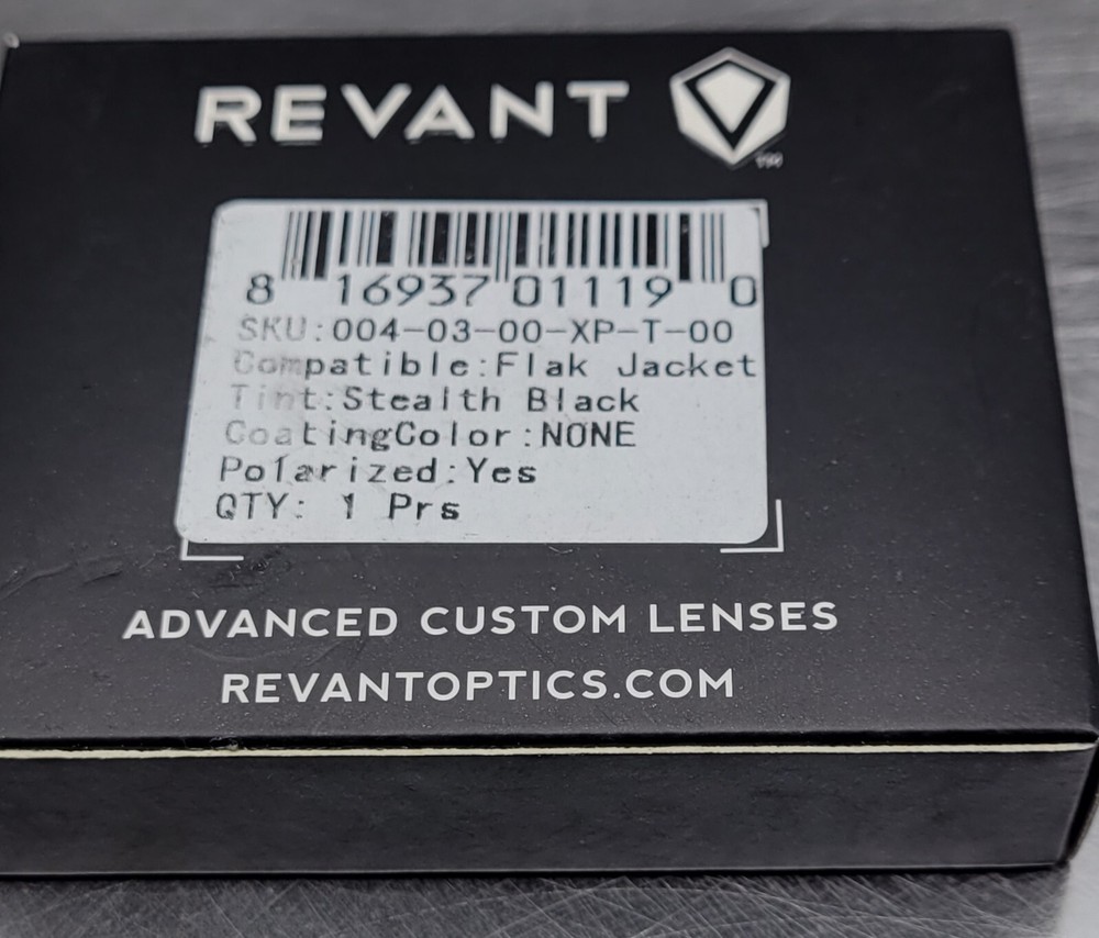 Revant Polarized Replacement Lenses for Oakley Flak Jacket / Stealth Black