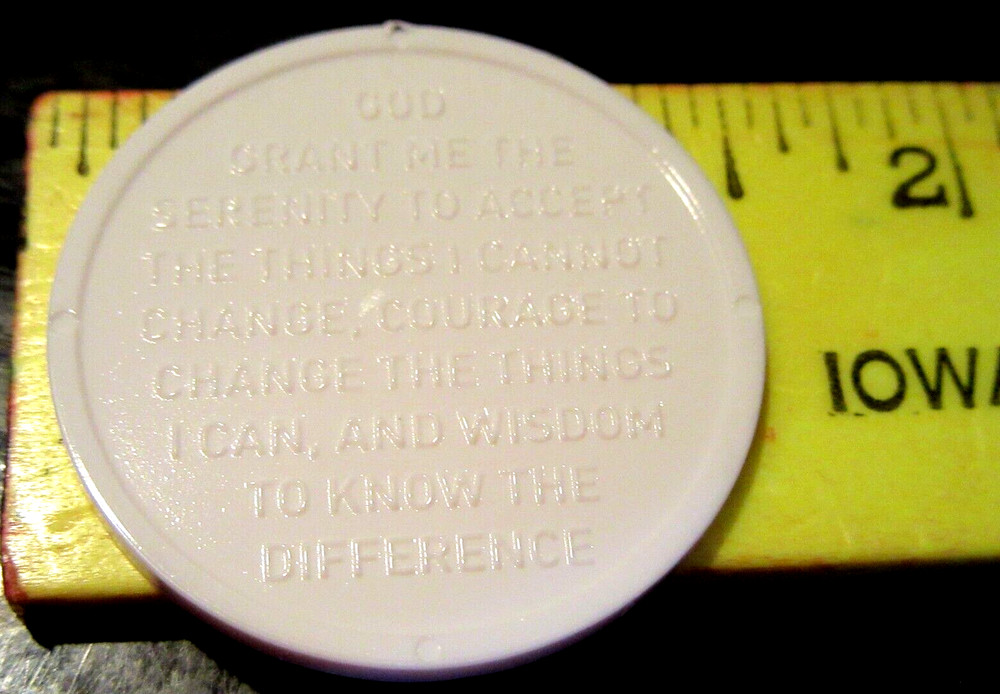 Alcoholics Anonymous Plastic AA 24hour Poker Chip Medallion Token