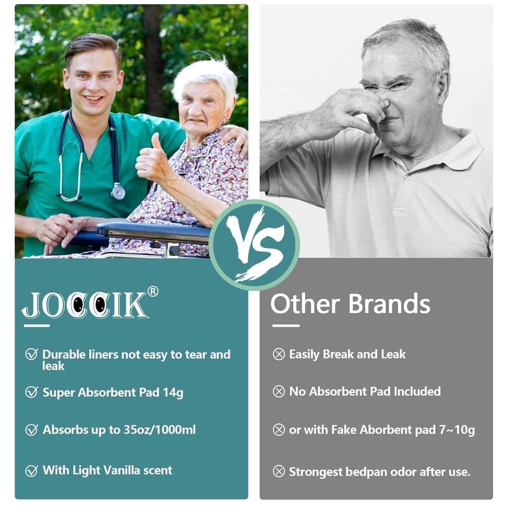 Commode Liners for Bedside with Super Absorbent Pad 50 Pack 50 PACK