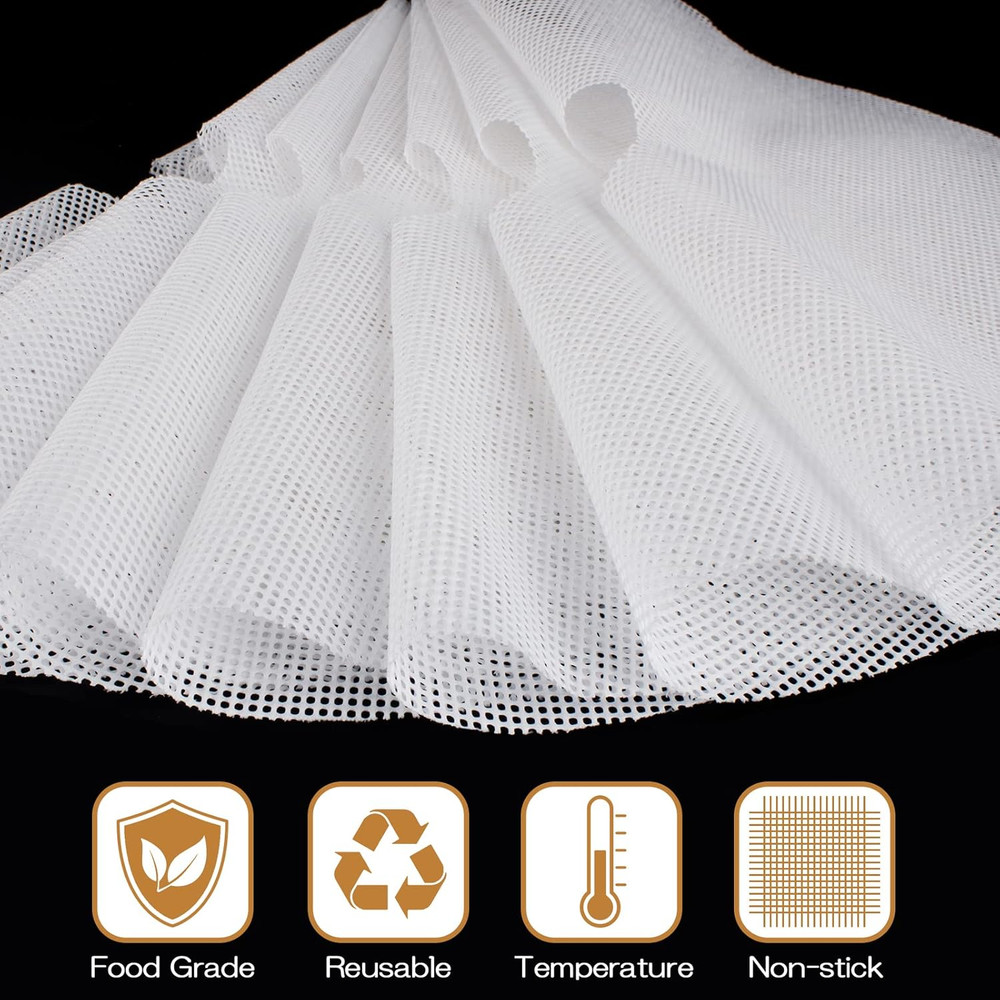 (8 Pack) round Silicone Dehydrator Sheets, Premium Non Stick Silicone Mesh for