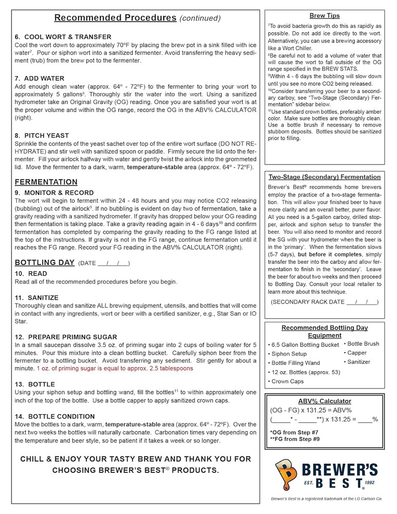 Oatmeal Stout Style Ingredient Kit