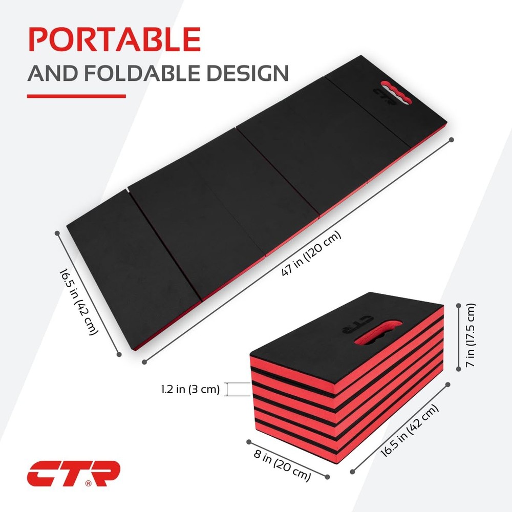 CTR Mechanic Mat Kneeling Pad Folding Mat for Working Under Car, Thick EVA Ma...