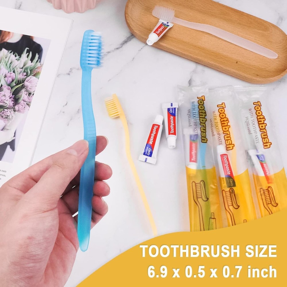 210 Pack Disposable Toothbrushes with Toothpaste Individually Wrapped Disposa...