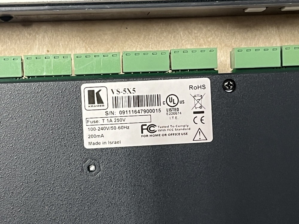 Kramer VS-5x5 Audio Matrix Switcher - 3 Bundle Power Tested