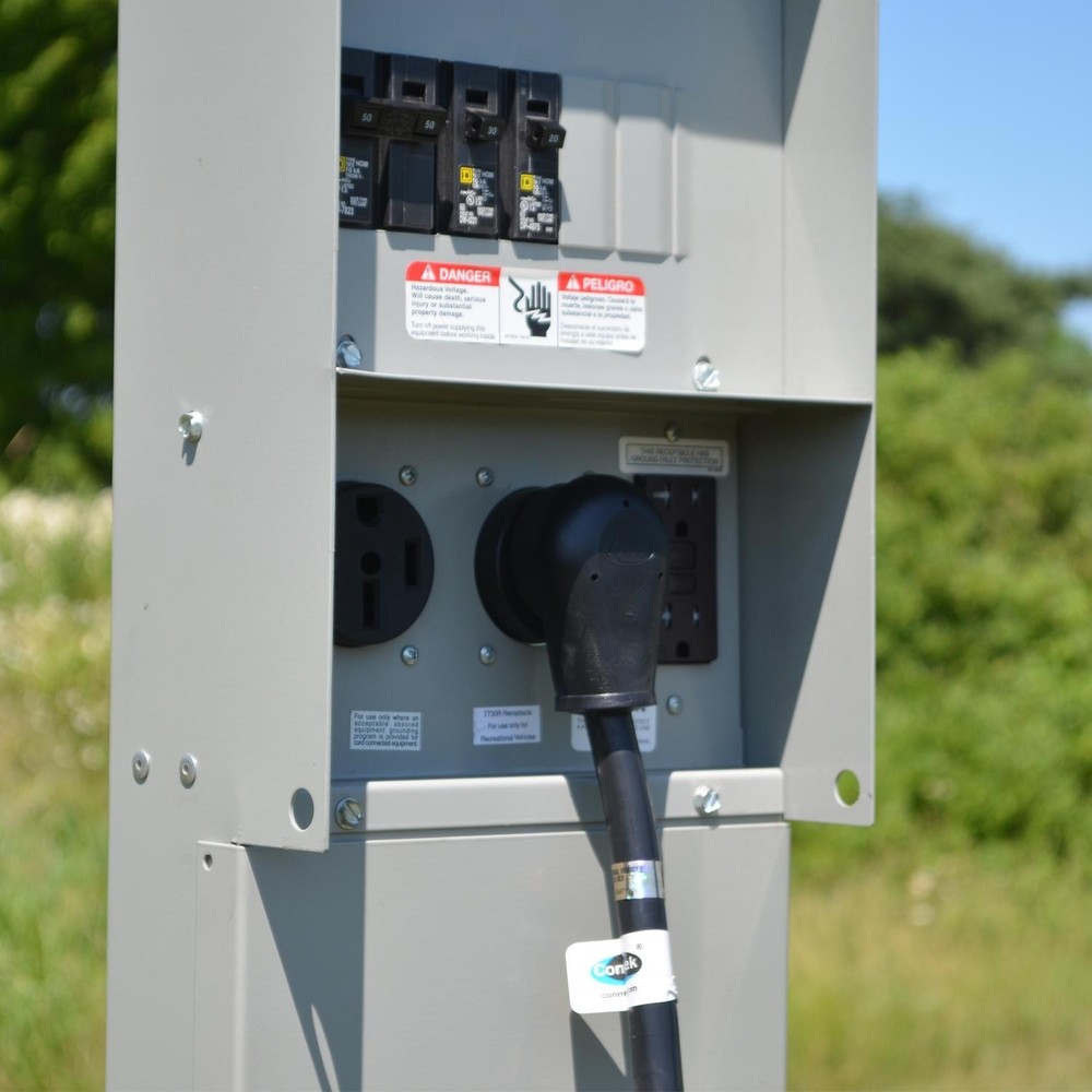 Conntek 30 Amp RV Extension Cord 50 Foot Power Supply Cable For Trailer Camper