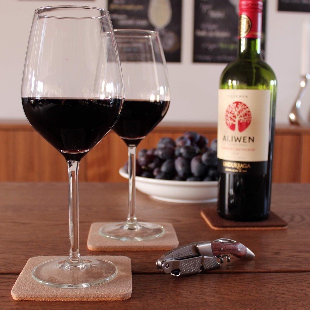 Coasters for Drinks Absorbent- 8 Pcs Square Coasters for Coffee Table - Double