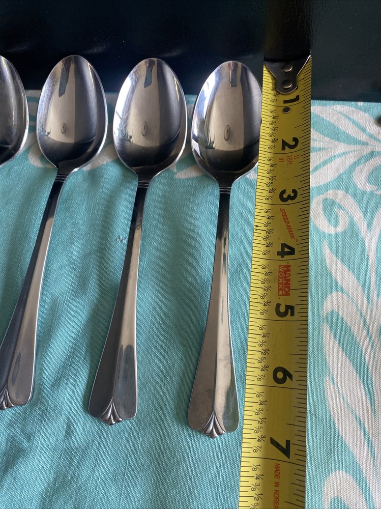 4 Pcs Rogers Co Country Shell Dinner Spoons Stainless Flatware