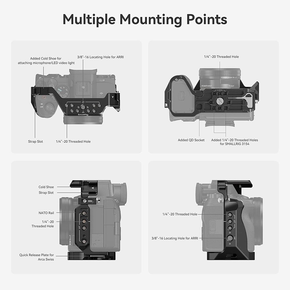 SmallRig a7iv Camera Cage + Screen Protector Gift for Sony Mirrorless Camera