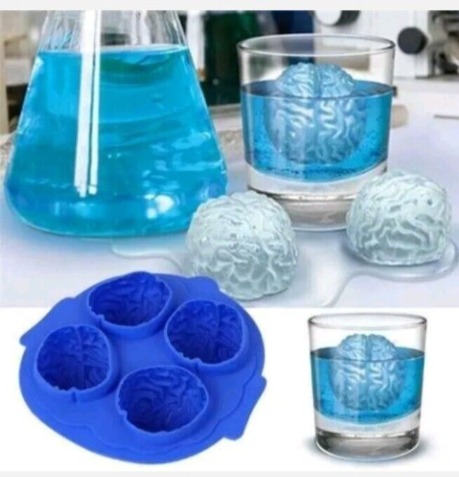 4 pack - 2 Octopus +2 BRAINS Silicone Ice Cube #drinks #science