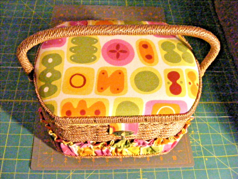 Sewing Storage Box Fabric Padded Wicker Basket Organizing