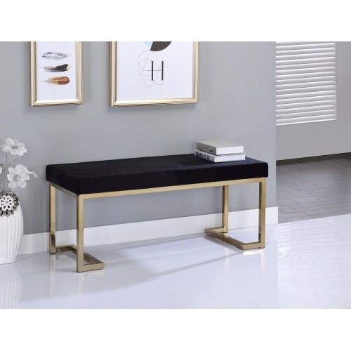 KA Black Fabric,metal base Bench