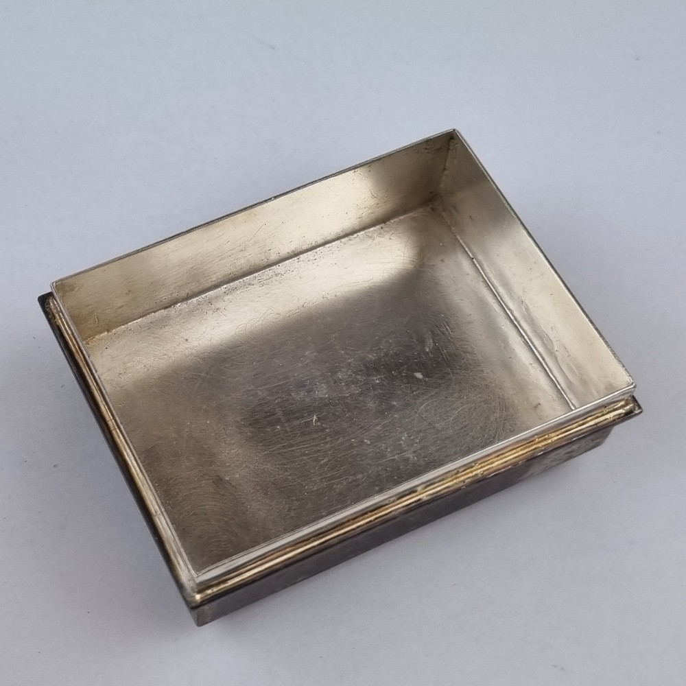 Vintage Solid Silver Box 6.5cm Wide London 1961 Leonard William Burt