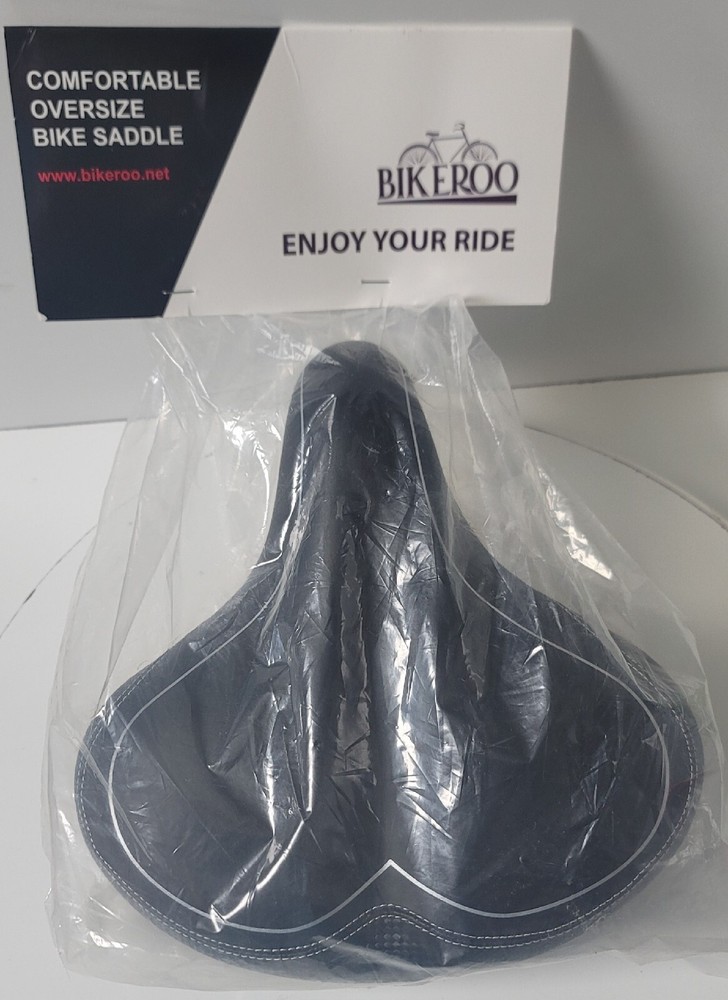 Bikeroo Comfortable Oversized Replacement Black Bike Saddle Seat