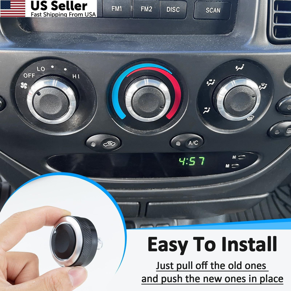 TOPINSTALL Custom 3PCS AC Climate Control Switch Knobs Compatible with...