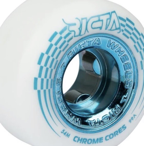Ricta Skateboard Wheels 54mm Chrome Core Teal 99a Blue