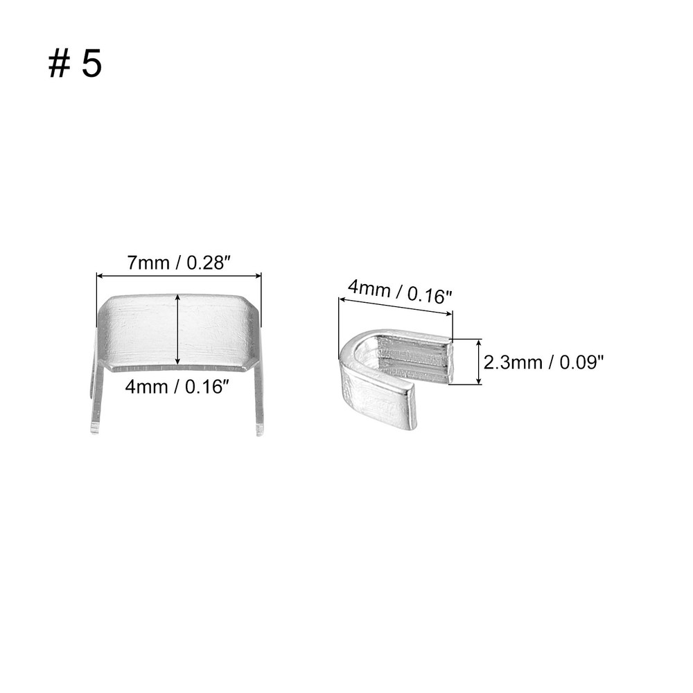 #5 Zipper Slider Retainers Kit, 200Pcs Top Stops & 100Pcs Bottom Stops, Silver