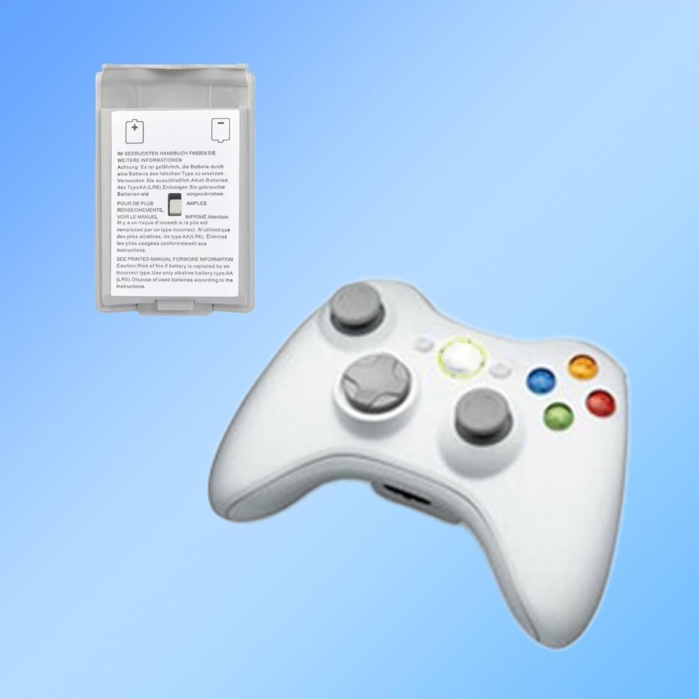 2 Pack Battery Cover for Xbox 360 Wireless Controller, 2Pcs White