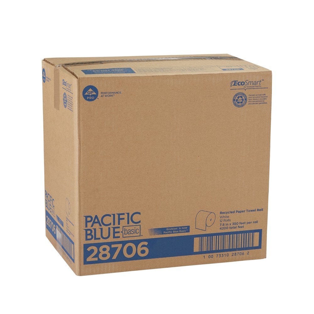 Pacific Blue Basic Paper Towel Hardwound Roll 12 Pack(s) 1 Towels/ Pack