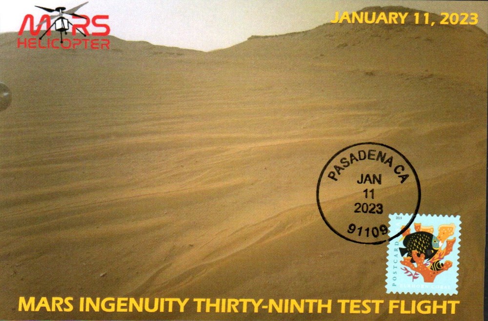 2023 Mars 'Ingenuity' Helicopter 39th Flight Pasadena 11 January PC