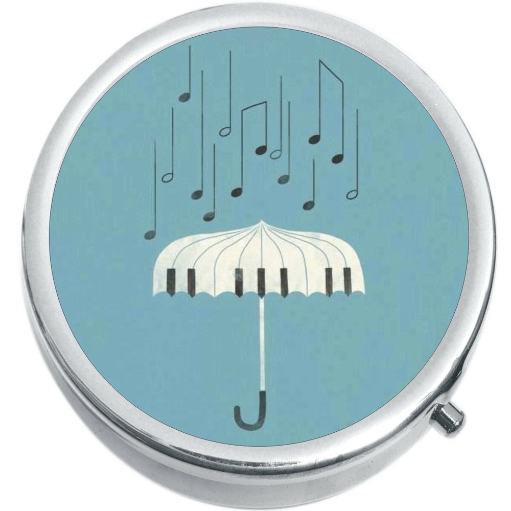 Piano Umbrella Falling Notes Medicine Pill Box