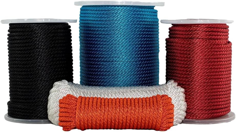 High Strength Solid Braid Nylon Utility Rope 1/8" x 500ft - Versatile & Durable