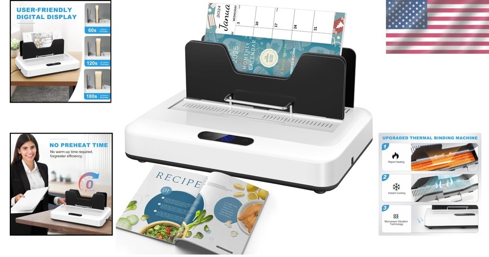 Effortless Thermal Binding Machine for 500 Sheets - Instant Results, A4/A5 Sizes