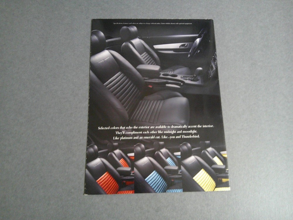 2001 Ford Thunderbird Fold out poster
