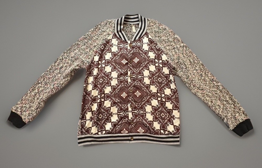 BKE by Buckle Cardigan Jacket XL Multicolor Knit Pattern Button Front Boho Retro