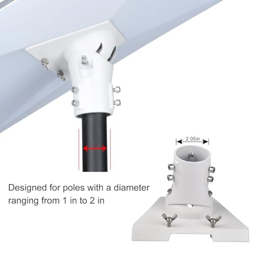 Starlink Gen 3 Adjustable Pole Mount Adapter - White