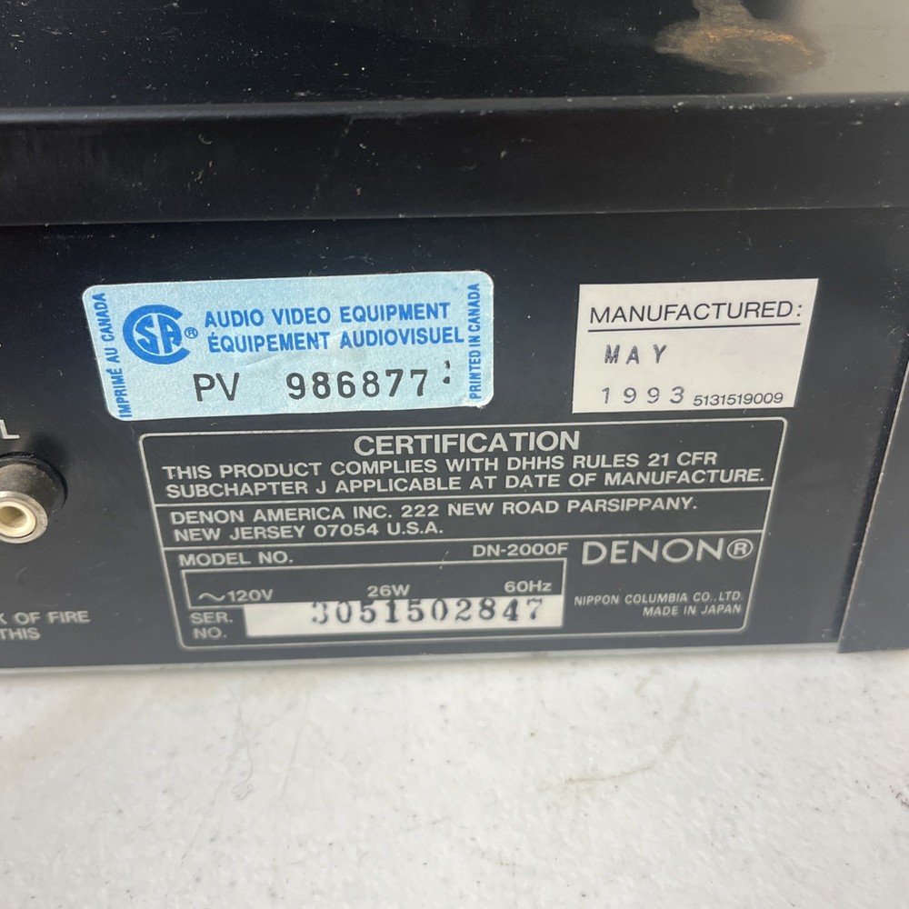 Denon DN-2000F Dual CD Player w/ RC-35 Remote Control Unit Rack Mount DJ Tested