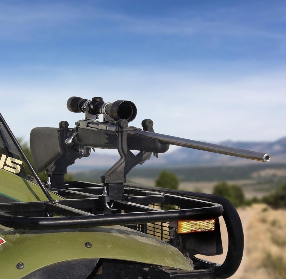 Graspur Single ATV Gun Bow Rack Pair Durable Rubber Design Maximize Cargo Space