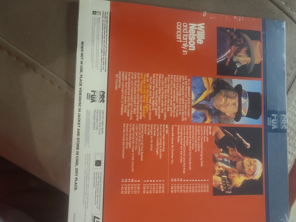 Willie Nelson Laserdisc 1984 NEW SEALED MINT