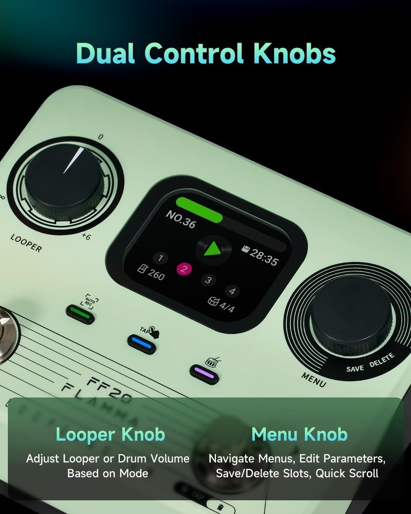 Multi-Function Looper Pedal with Drum Machine 300Min 220Grooves USB