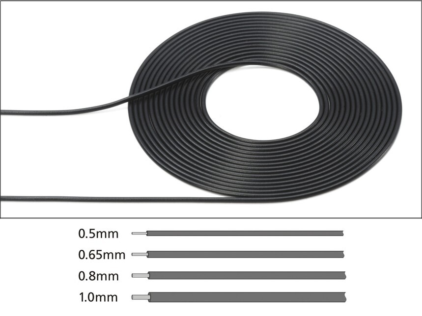 Tamiya 12676 Cable (Outer Dia 0.65mm/Black)
