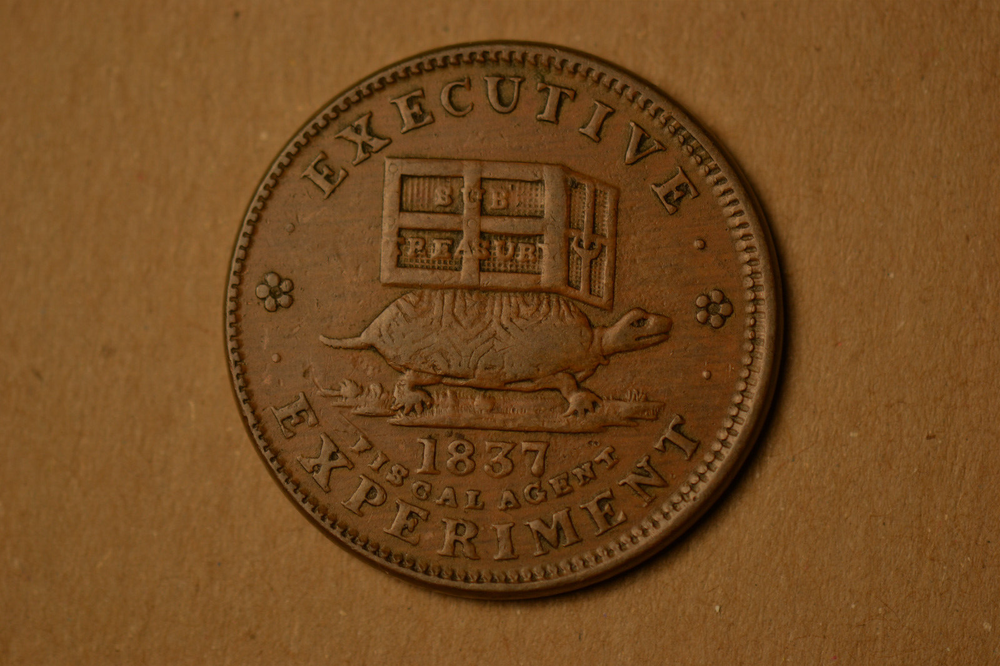 1837 Hard Times Token- Executive Experiment/Illustrious Predecessor- Nice EF