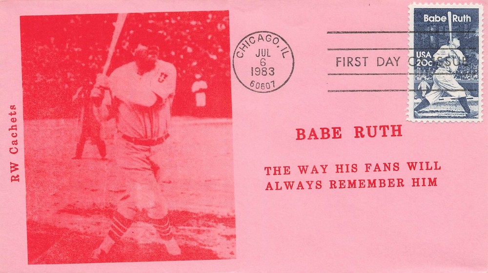 US 2046 FDC Babe Ruth Baseball RW Cachets