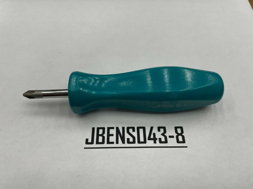 Snap-on Tools USA RARE TEAL Hard Grip #2 Standard Handle Stubby Screwdriver