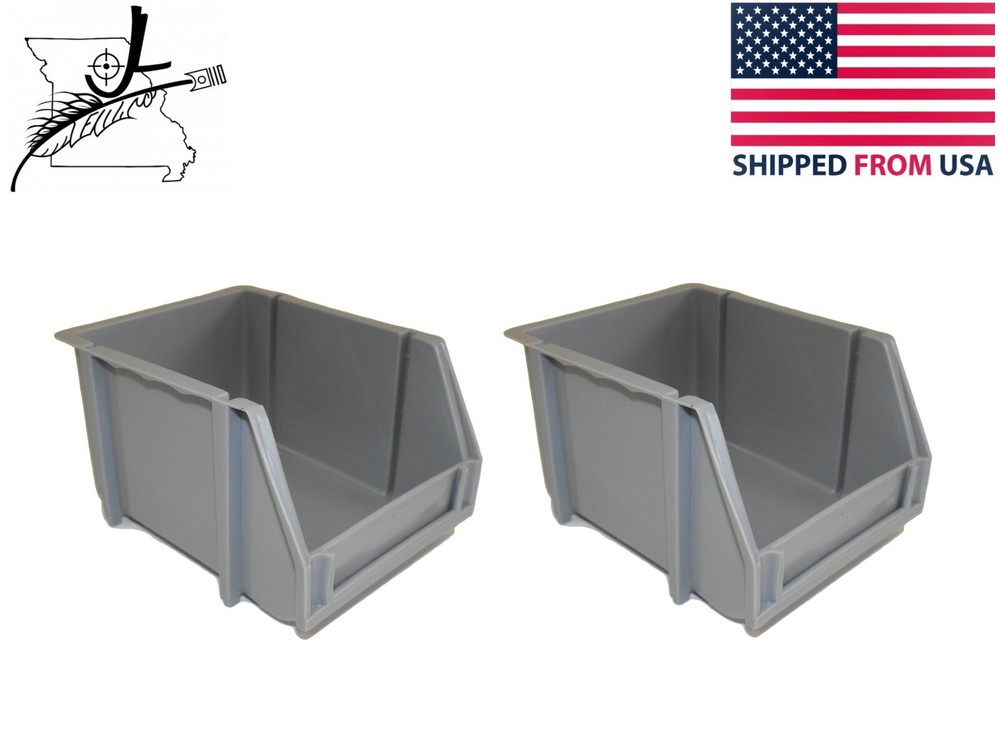 2 Replacement Grey Bins For Harbor Freight 20 Bin Wall Mount Stackable Storage