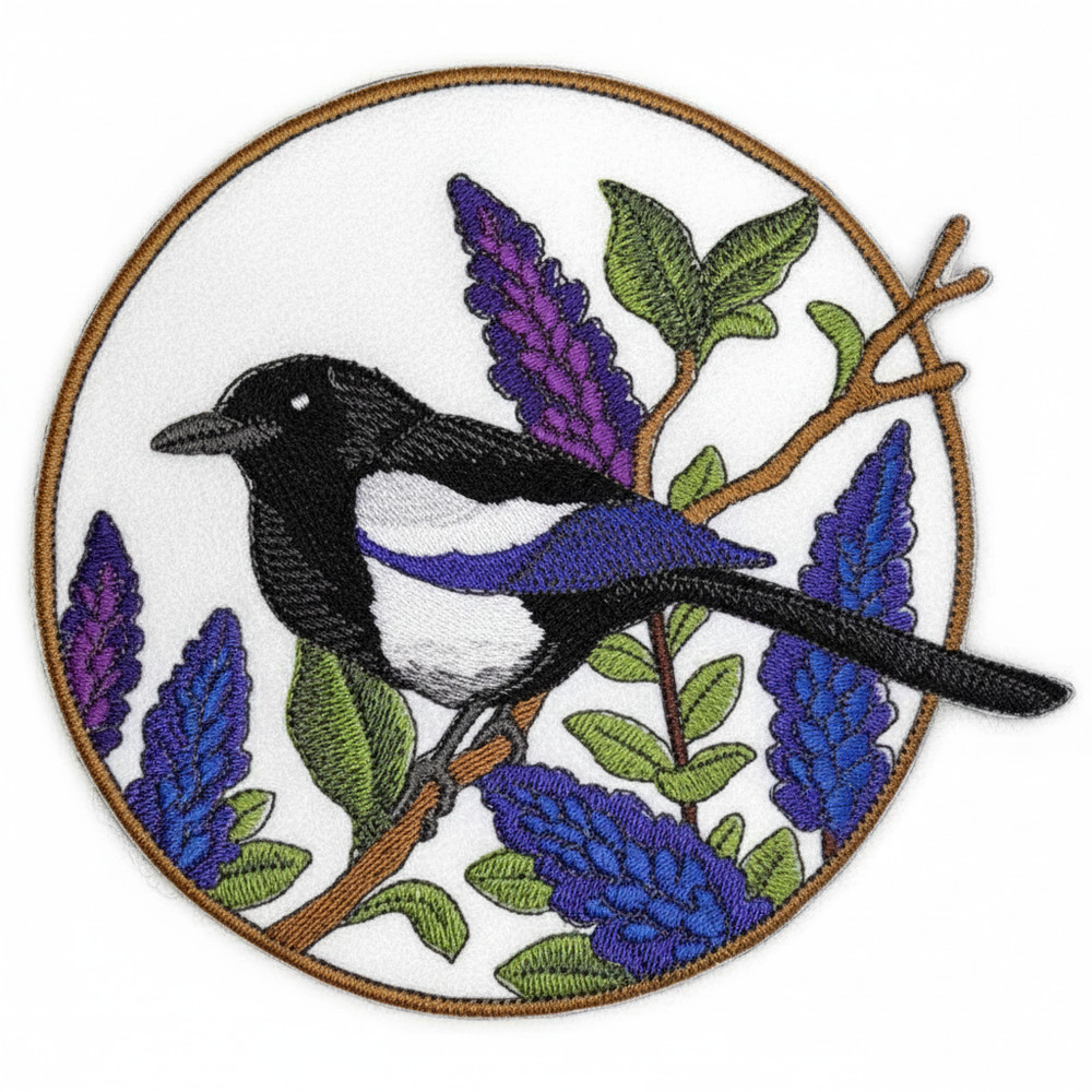 Magpie & Lupine Embroidered Patch