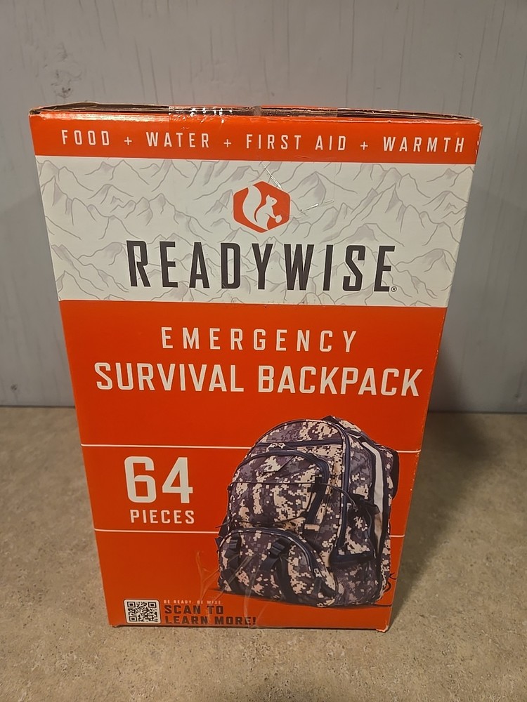 ReadyWise Camo Emergency Survival Backpack (64 piece) New
