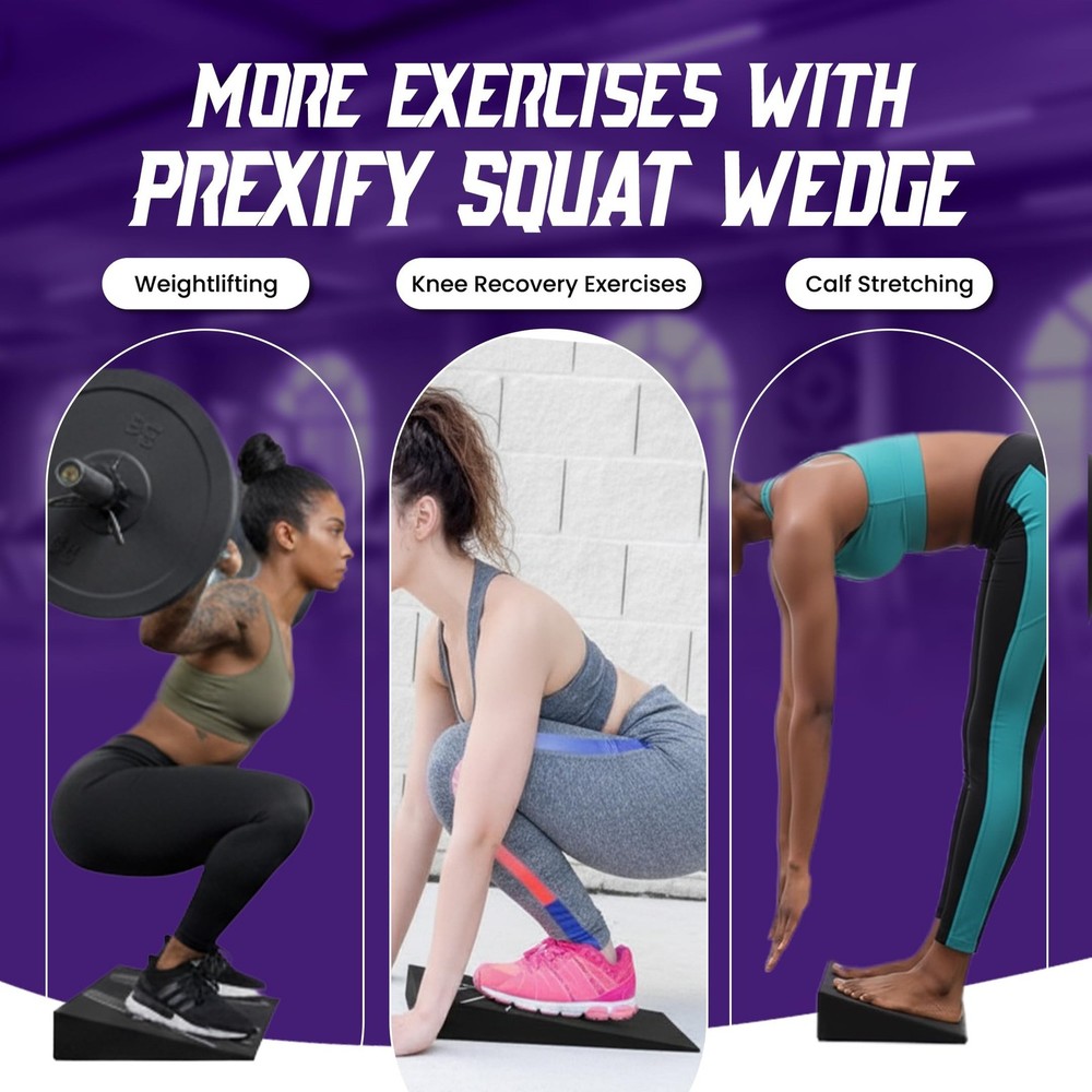 Squat Wedge Block - Adjustable Angle Ramp Blocks for Heel Elevated Squatting ...