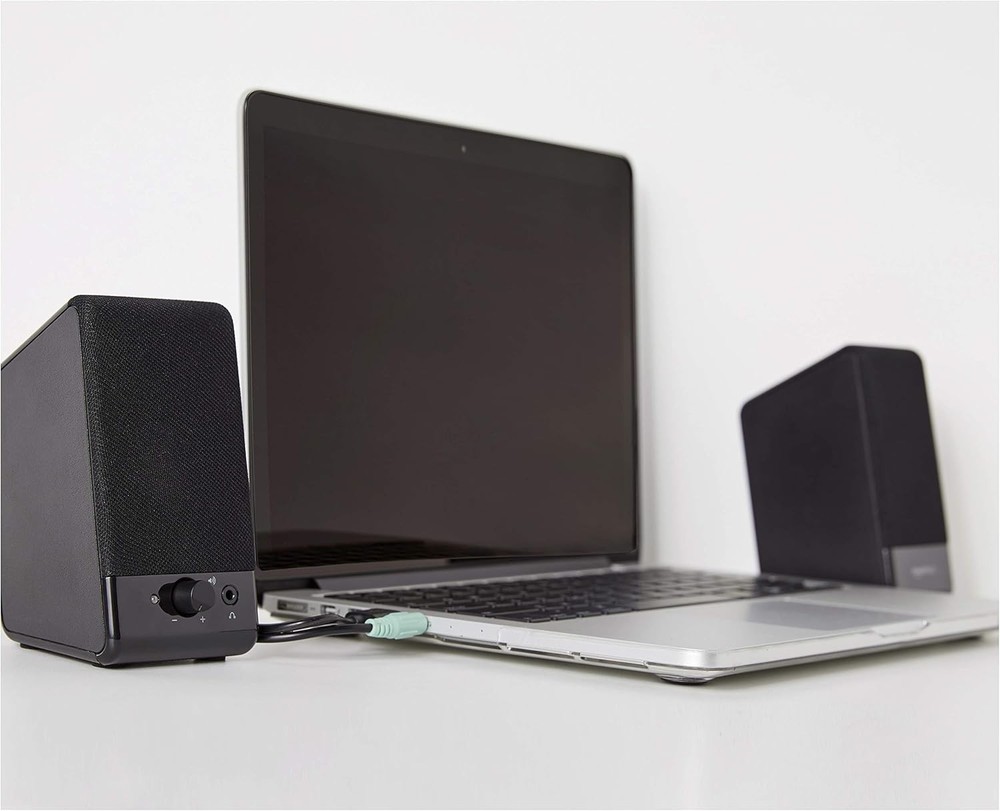 USB-Powered Computer Speakers W/ Volume Control Desktop/Laptop PC Compact Size