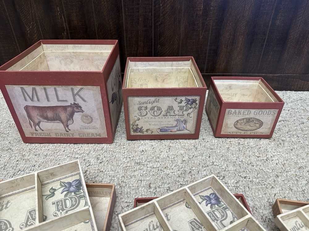 Farmhouse Nesting Storage Boxes
