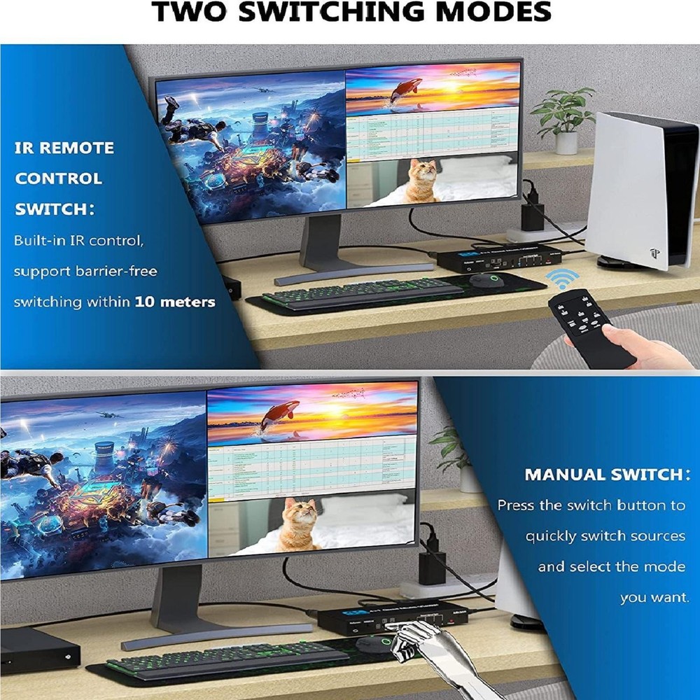 4K HDMI 4x1 1080P Multi-Viewer Seamless Quad Screen Real Time Remote Splitter e