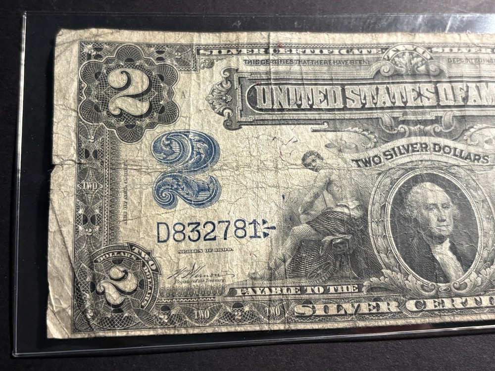 1899 $2 Silver Certificate Note — Circulated