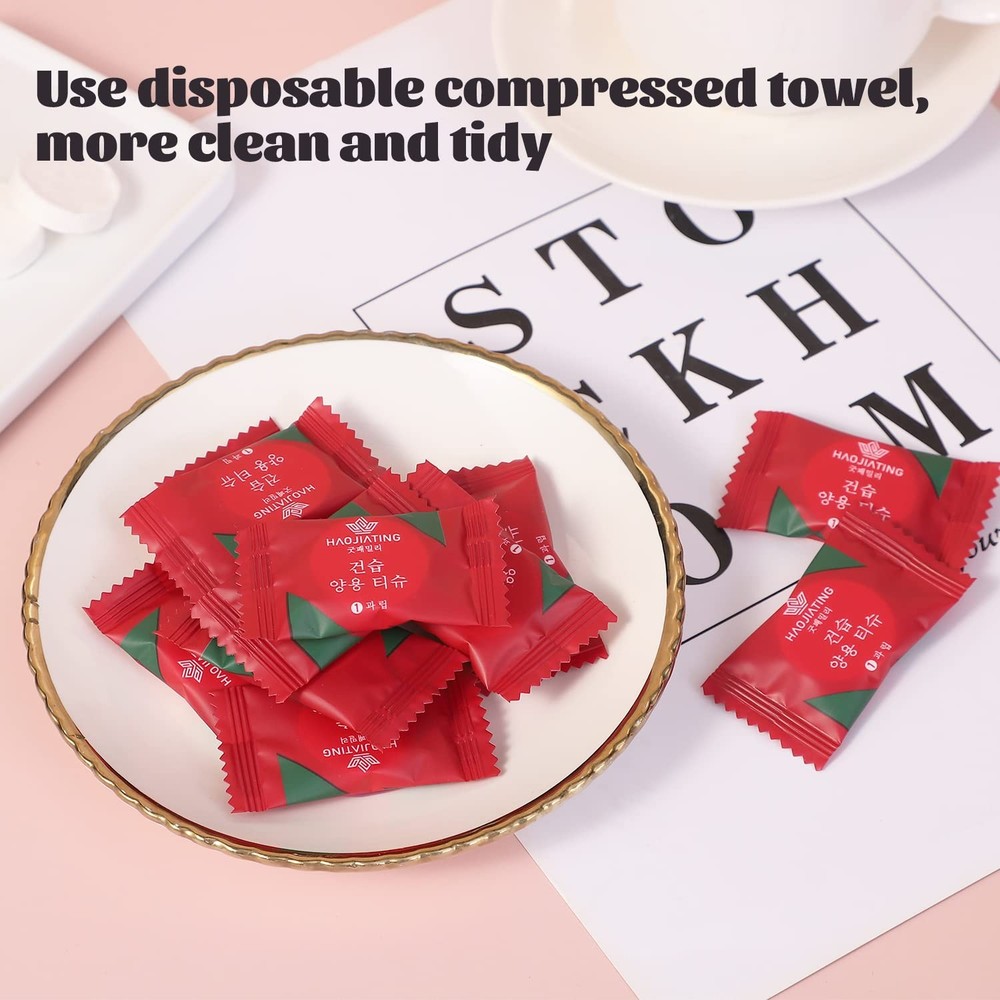 100 Pcs Mini Compressed Towels, Disposable Face Compressed Towel, Compressed Han