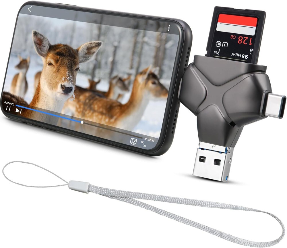 Trail Camera Viewer Memory Card Reader Compatible with iPhone/Android/Type C, Me