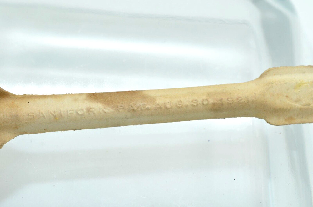 AMAZING 1921 SANIFORK Compressed Paper Fork Utensil DATED