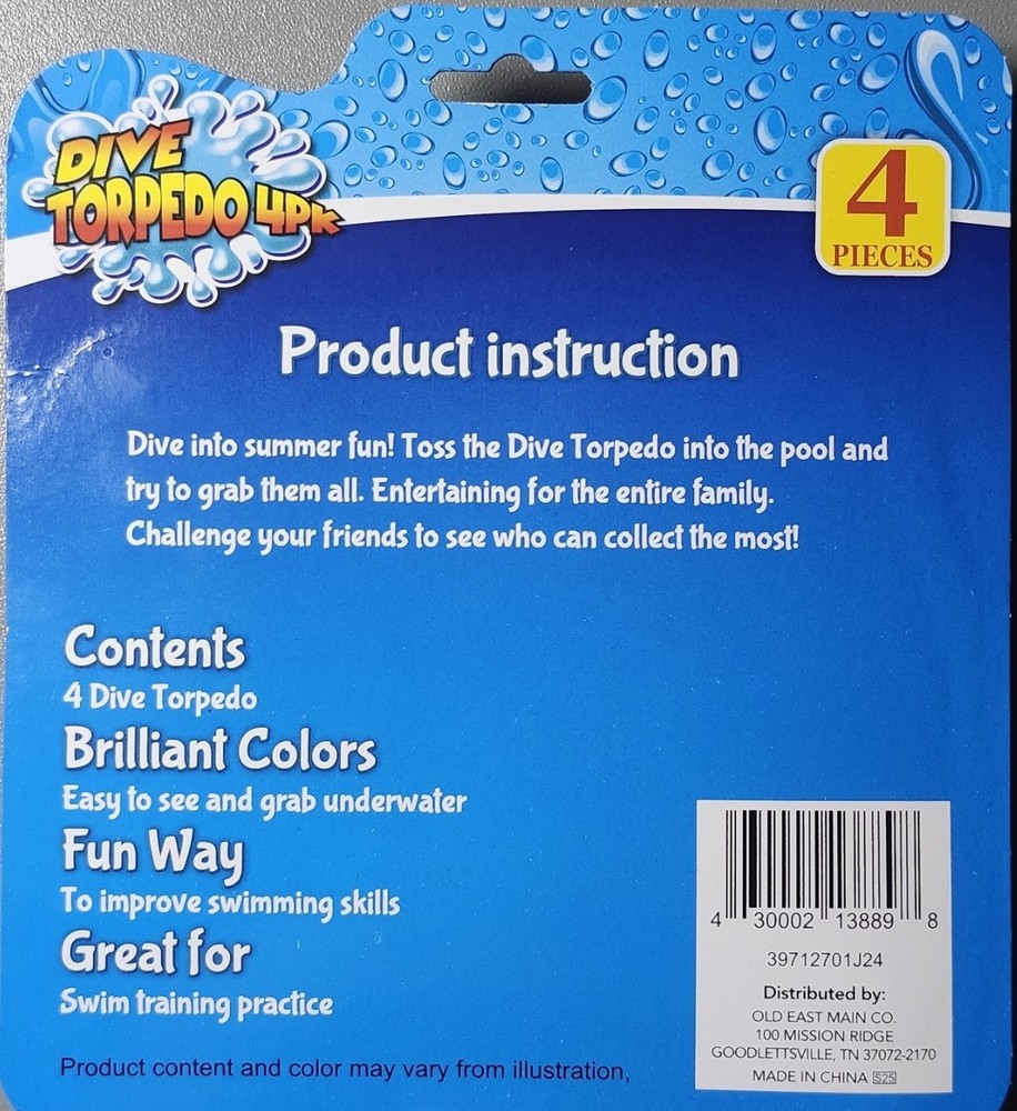 Pool and Dive Toys : Multi-Colored : Light-Up : Translucent : Dive Fish/Torpedos