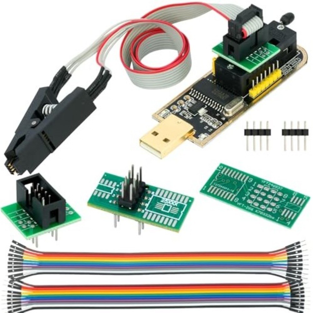 CH341B Programmer with For SOIC8 Clip for EEPROM Backup and Calibration Tasks